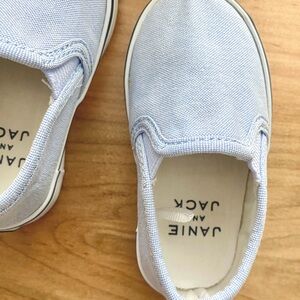 Janie and Jack Light Blue Kids Slip-On Loafer Sneakers size 4 toddler,